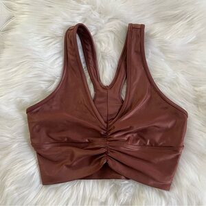 Alo Wild Thing Bra in Chestnut Shine